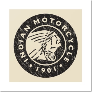 Retro Indiana Motorcycle 1901 Posters and Art